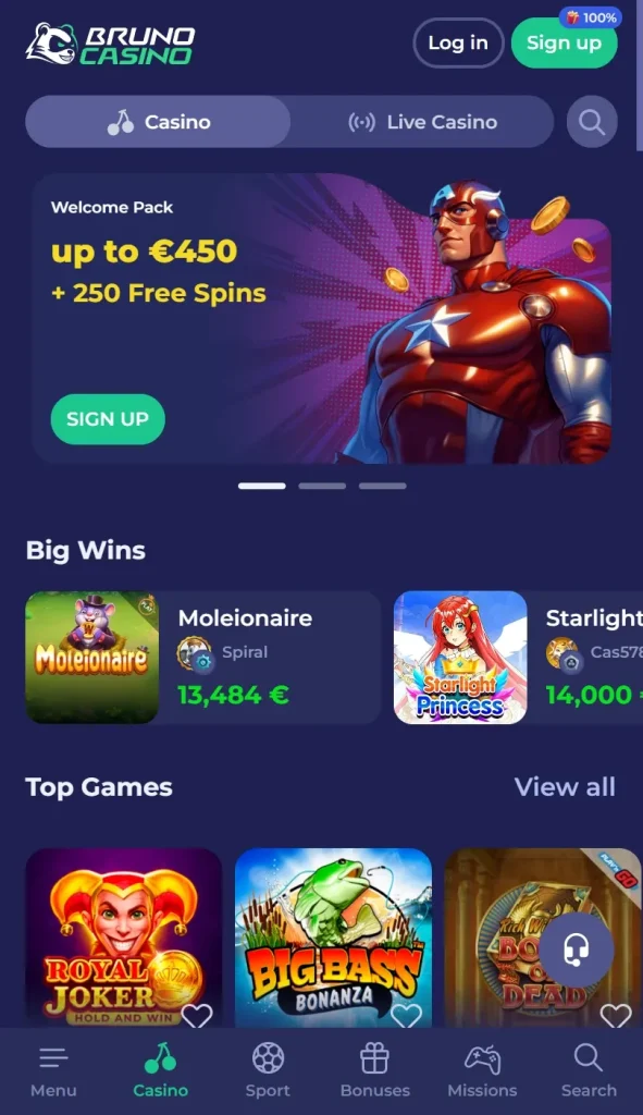 Bruno Casino app